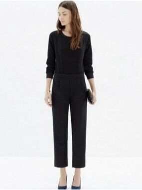 Madewell Black Cropped Straight-Leg Jumpsuit